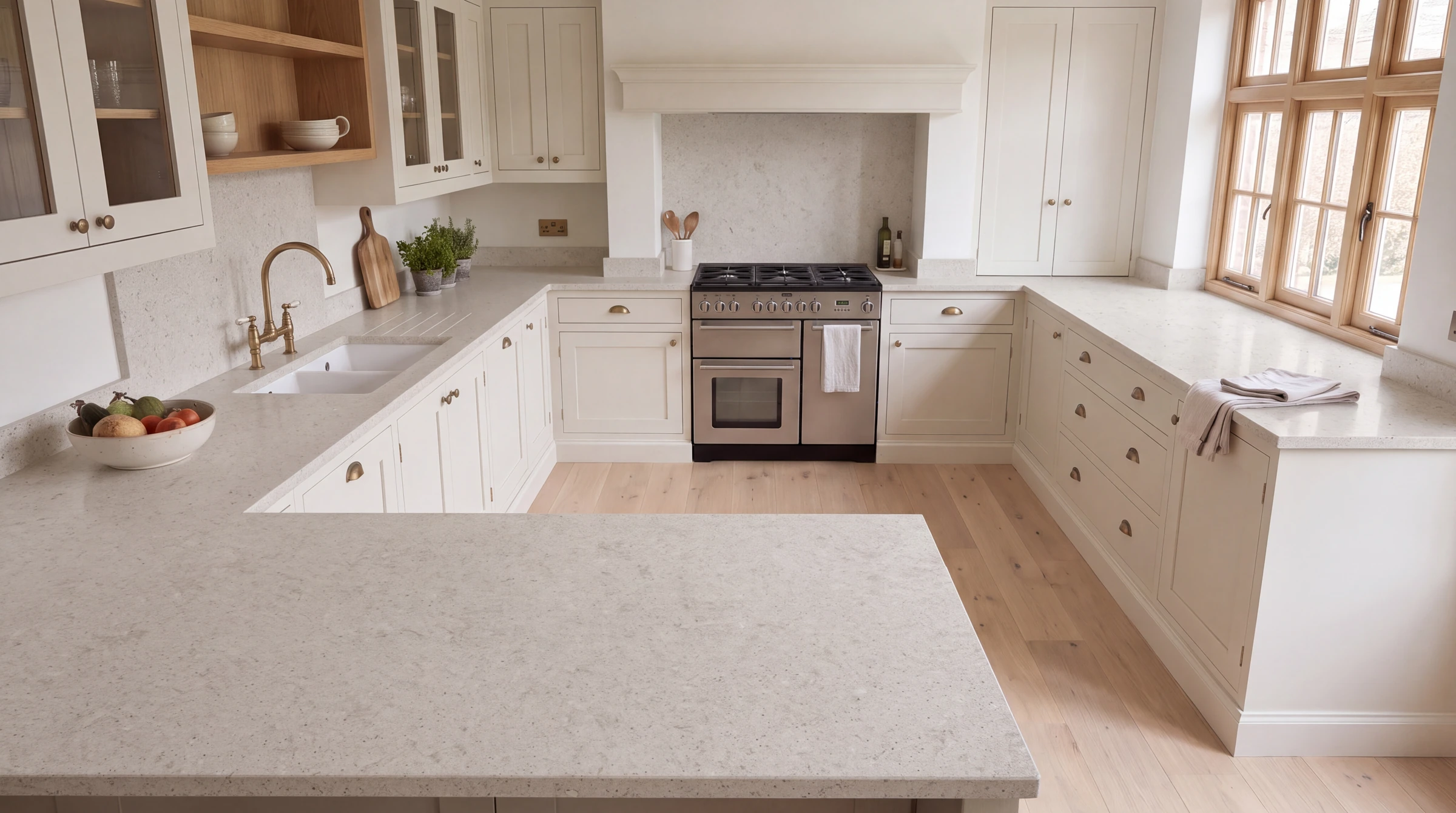 Vulcano u-shaped kitchen, AI-generated design concept