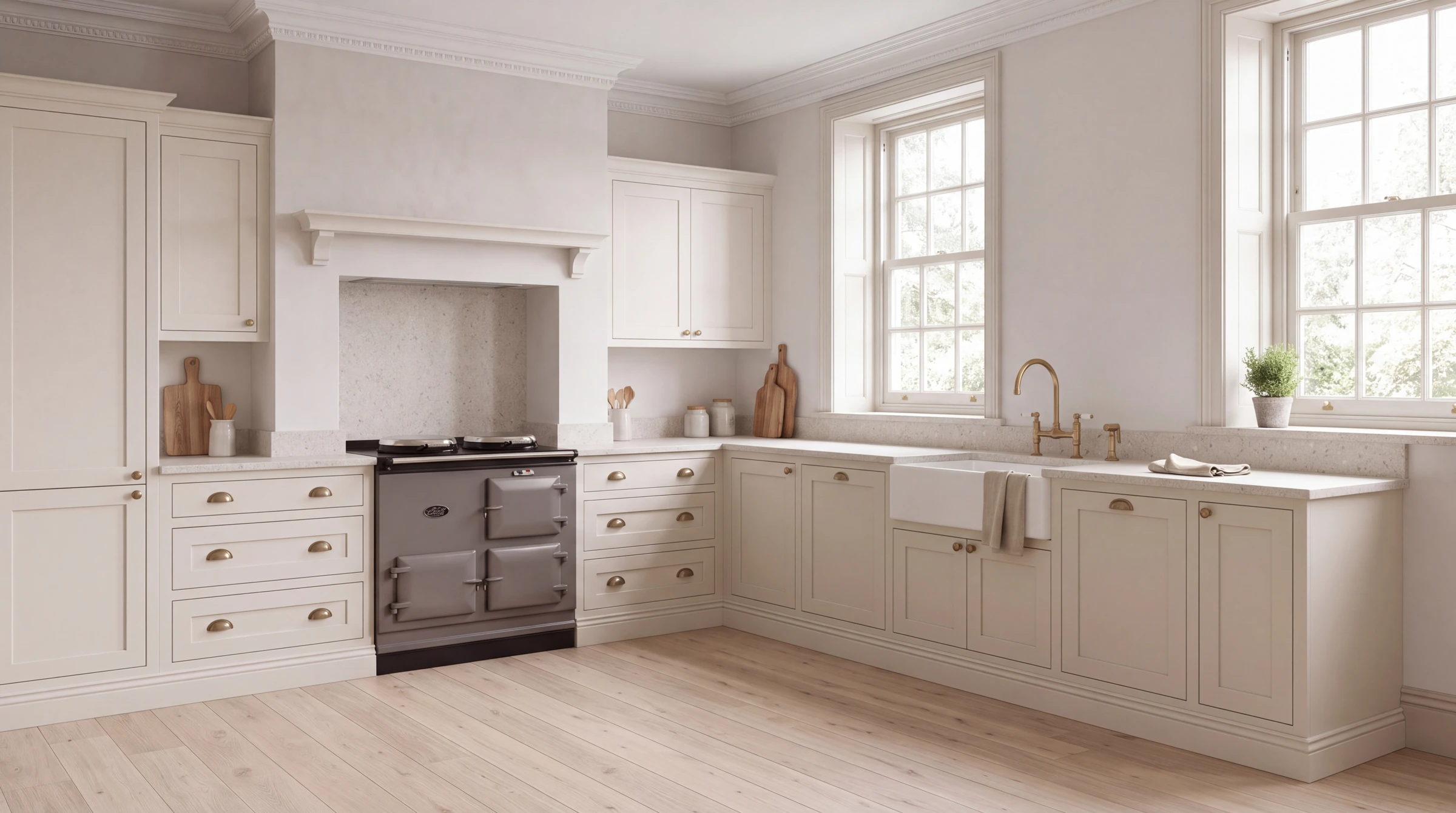 Vulcano l-shaped kitchen, AI-generated design concept
